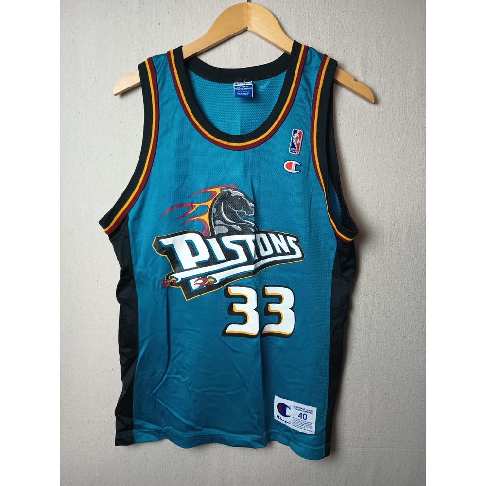 Vintage Made in USA‎ Champion Grant Hill Pistons Jersey NBA Basketball  Sz 40 DD
